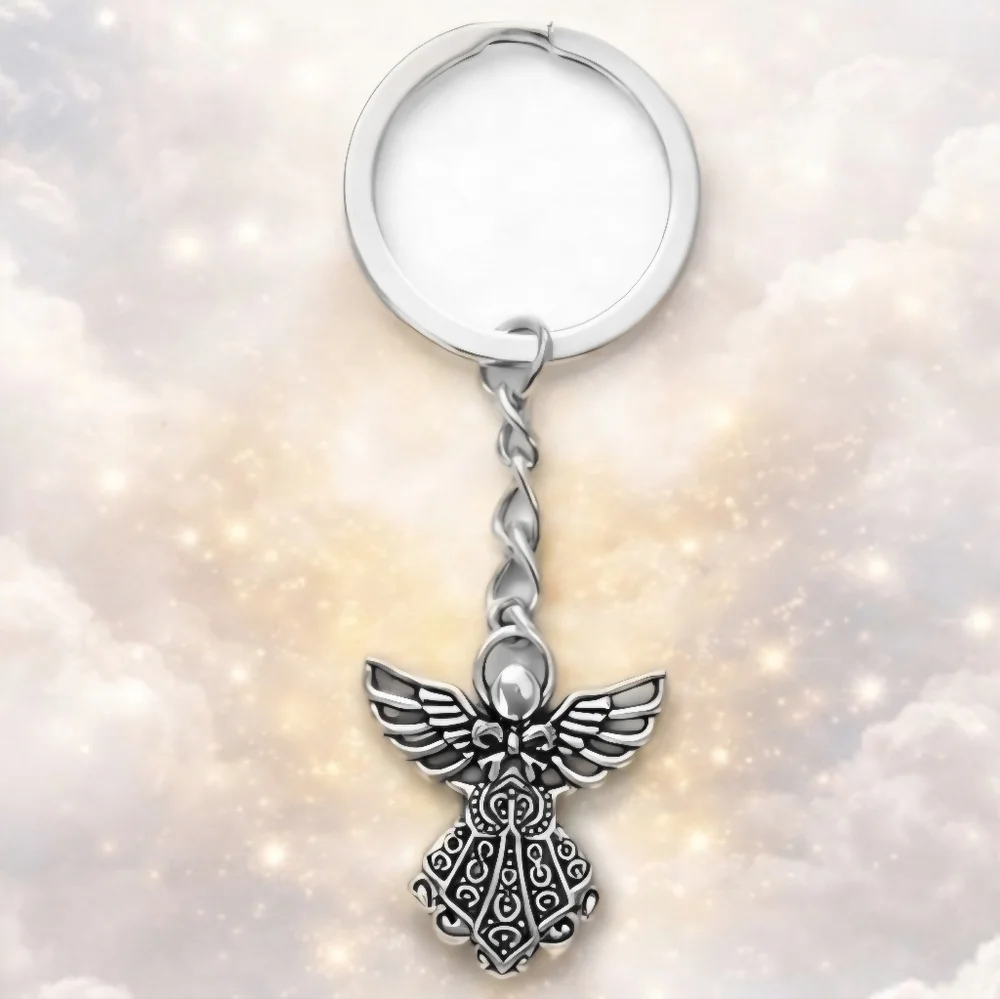 Guardian Angel Wings Silver Keychain / Small Bag Charm Fashion Accessories
